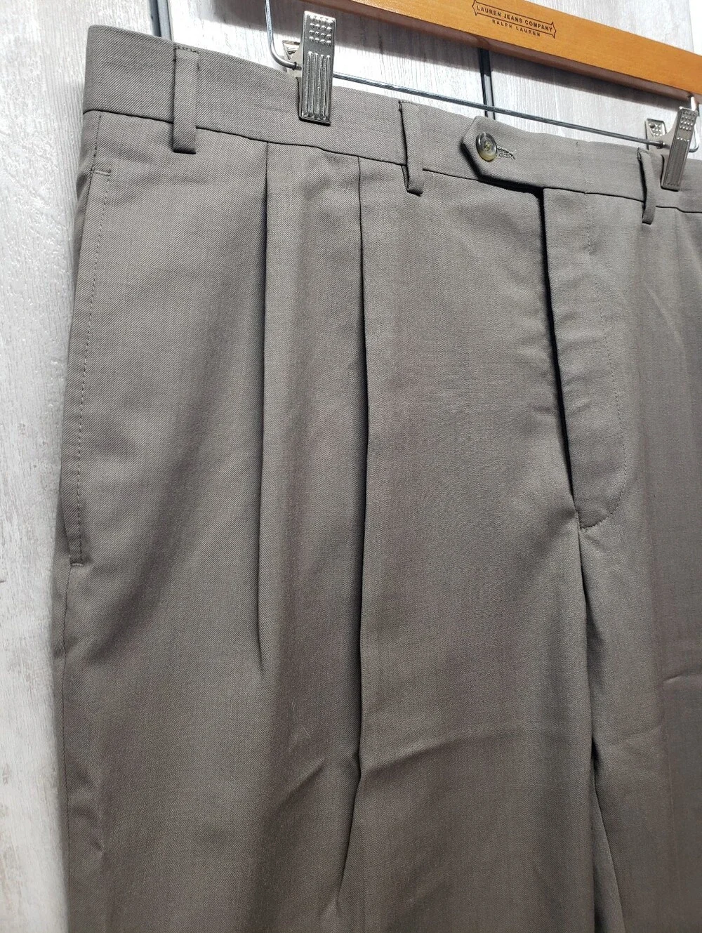 Lauren Ralph Lauren Mens Pleated Wool Dress Pants Cuffed Size 38x30 Old Money